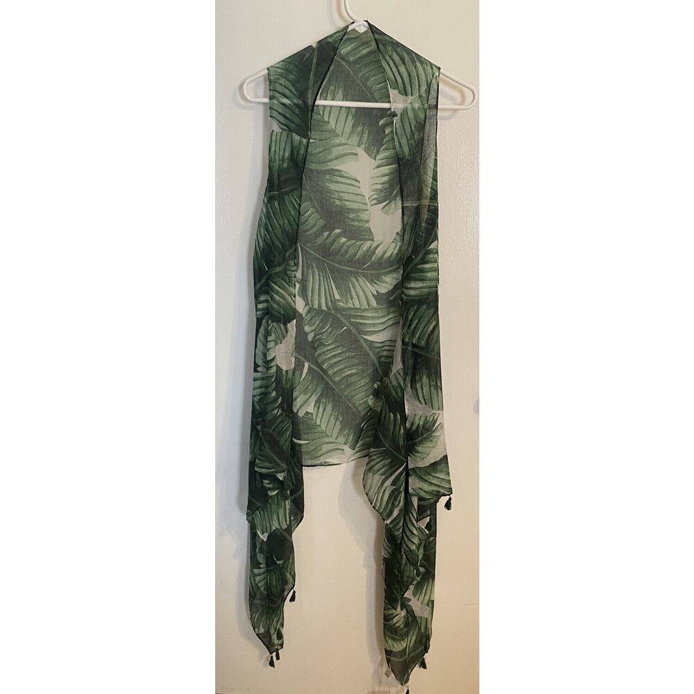 Kimono Womens Green Tropical Open Wrap Coverup One‎ Size Cruise Resotr Beach